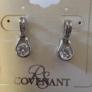 Cubic Zirconia Stud Drop Earrings